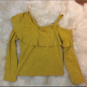 NWT ANTHROPOLOGIE Yellow One Shouldered Blouse